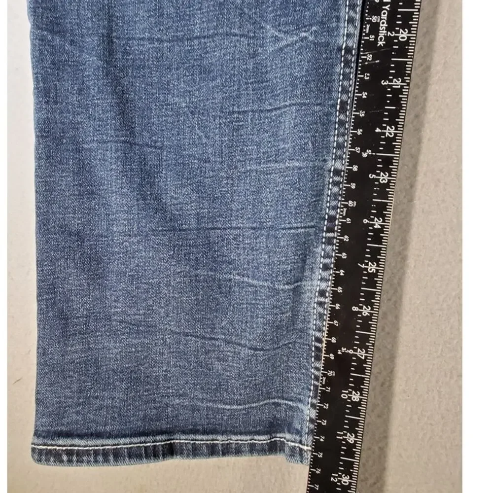 BKE Tyler Straight Jeans Mens 34x32 Dark Wash Distressed Buckle Denim Casual